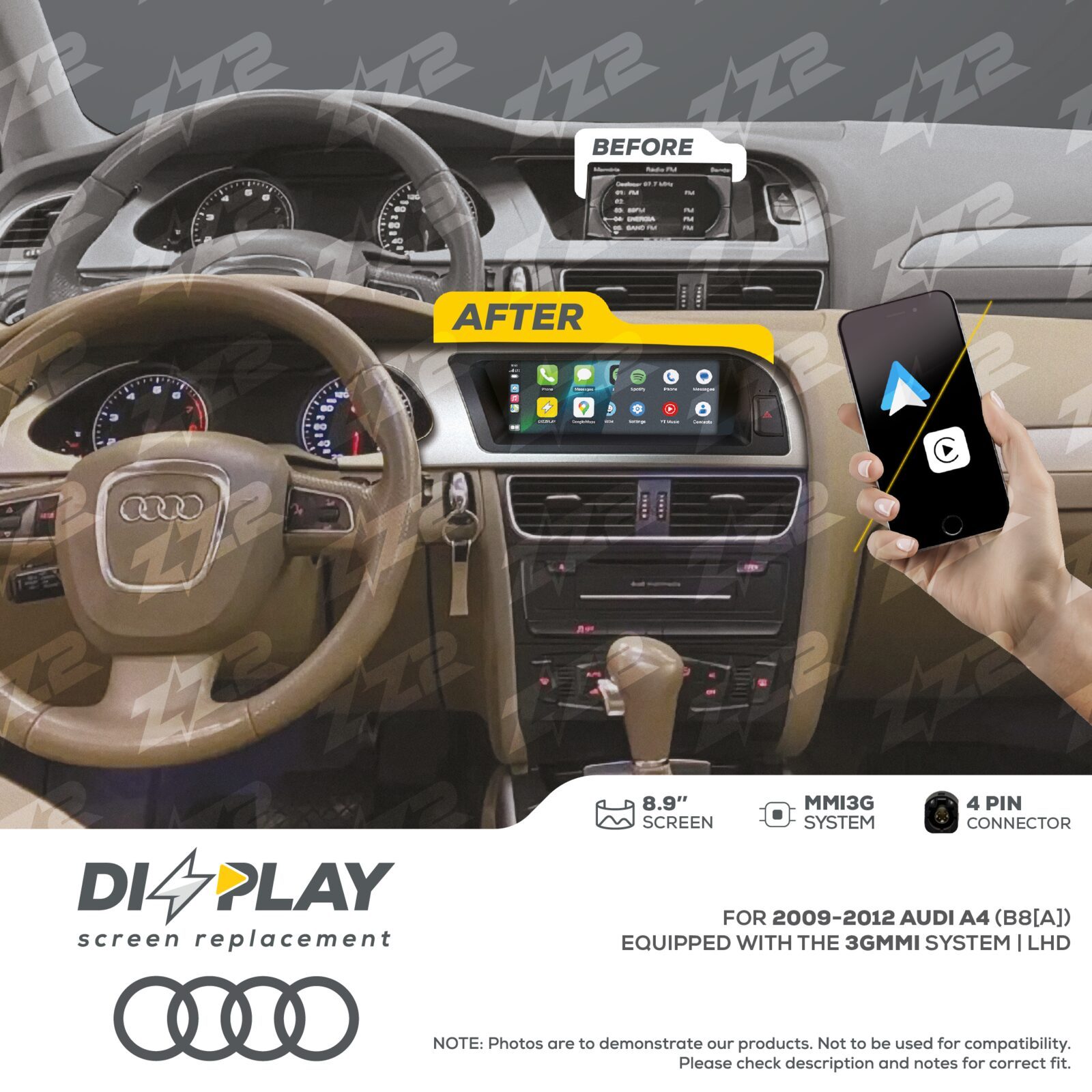 ZZ-2 DIZZPLAY Audi A4 / S4 B8 A 2009-2012 3G MMI