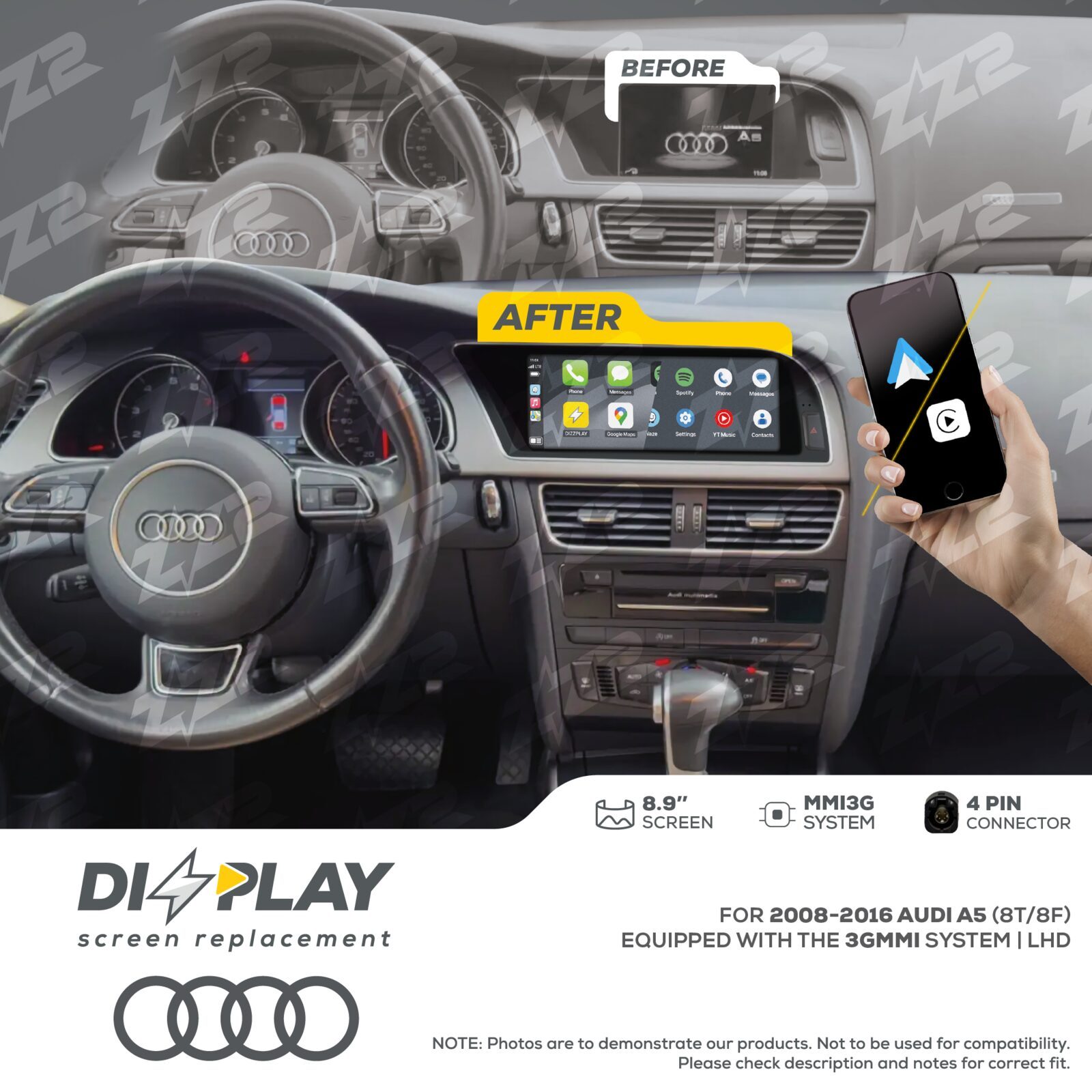 ZZ-2 DIZZPLAY Audi A5 / S5 8T / 8F 2008-2016 3G MMI