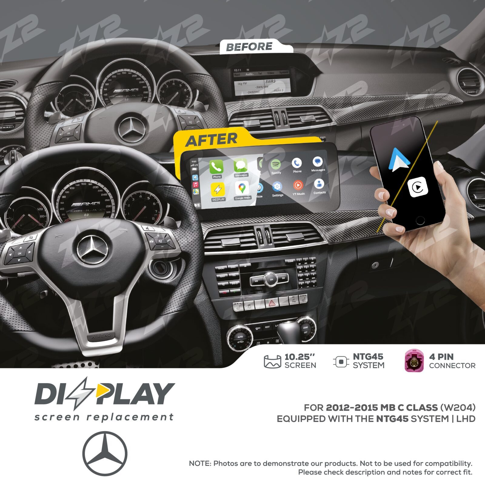 ZZ-2 DIZZPLAY Mercedes-Benz C-Class W204 2012-2014 NTG45