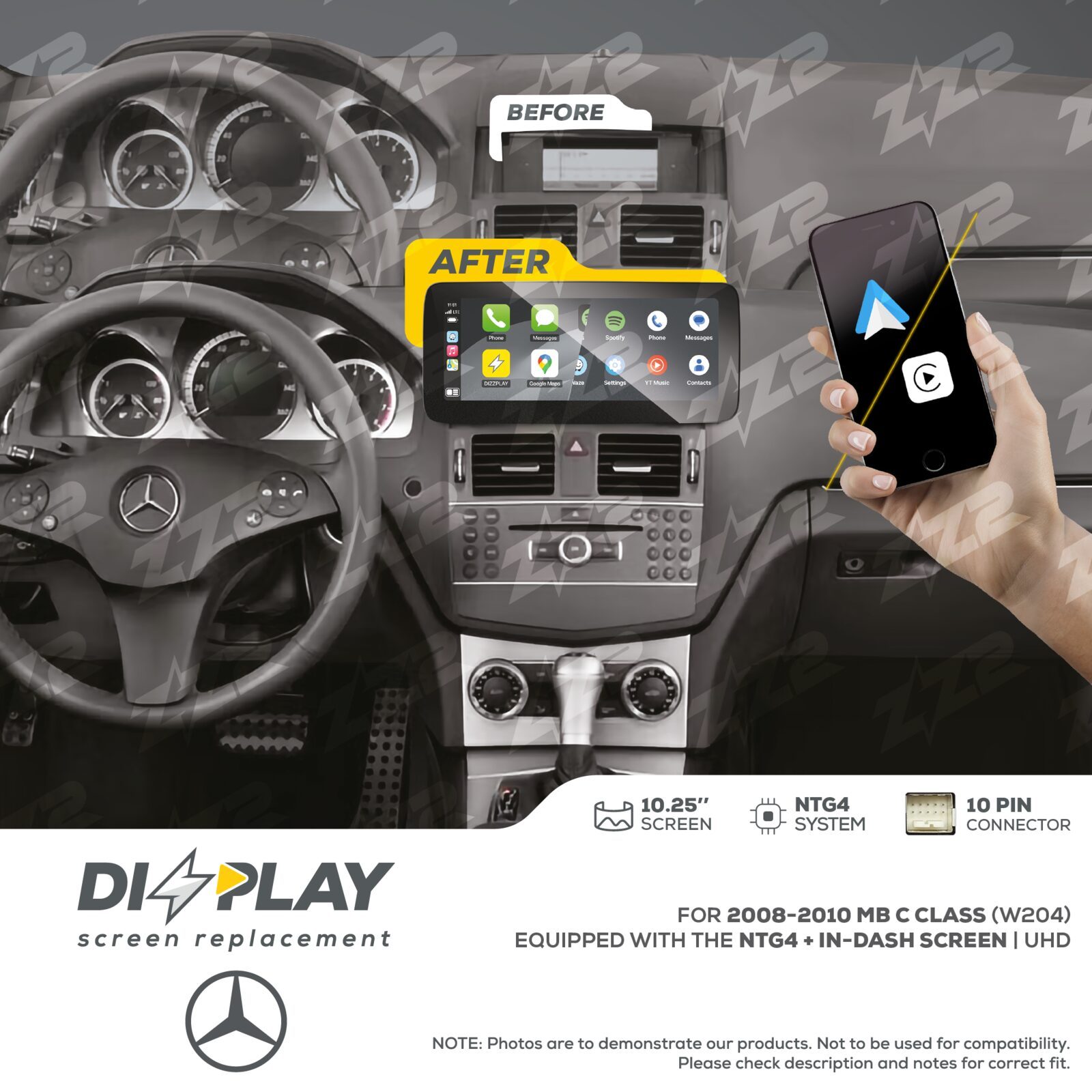 ZZ-2 DIZZPLAY Mercedes-Benz C-Class 2008-2010
