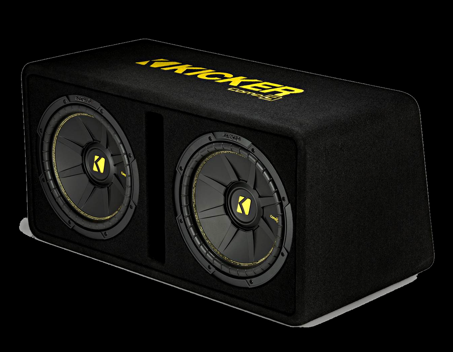 Kicker dual 12 CVS yellow-stitch enclosure